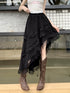 Ladies Vintage Asymmetrical Lacey Border Skirts